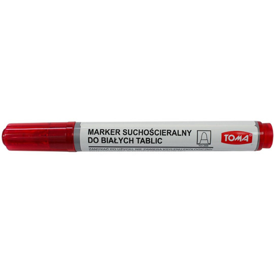 Marker suchościeralny do białych tablic Toma czerwony