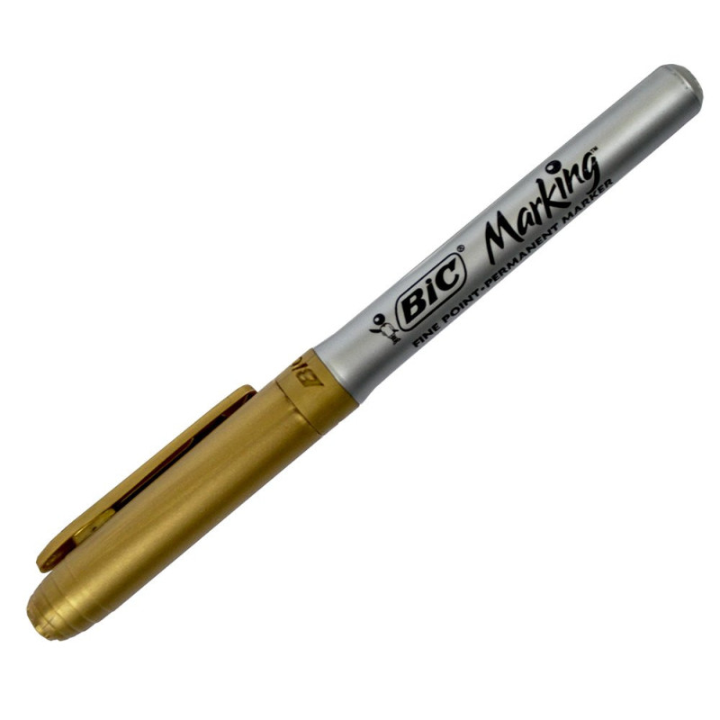 Marker permanentny BIC złoty