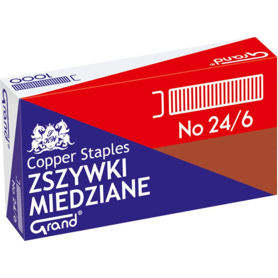 Zszywki 24/6 miedziane Grand 1000 szt.