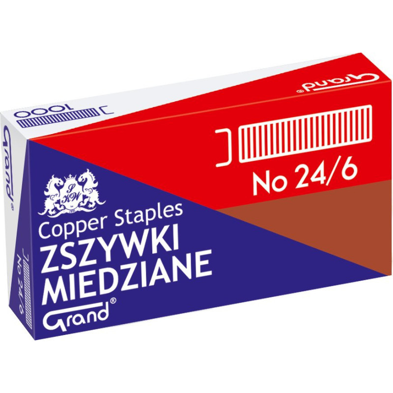 Zszywki 24/6 miedziane Grand 1000 szt.