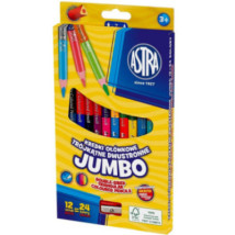 Kredki dwustronne ołówkowe grube Jumbo 12/24 kol. Astra
