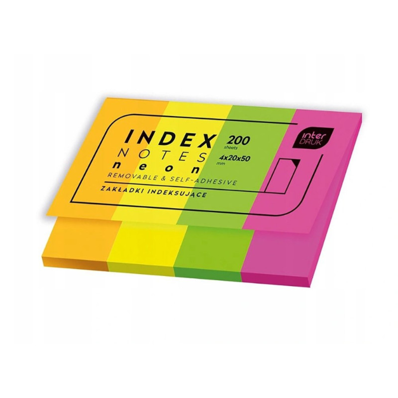 Zakładki indeksujące neonowe 20x50 200 szt.