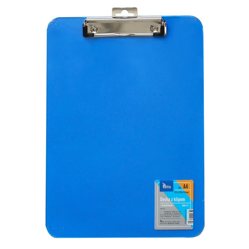 Tetis Deska z klipem Clipboard A4 niebieska