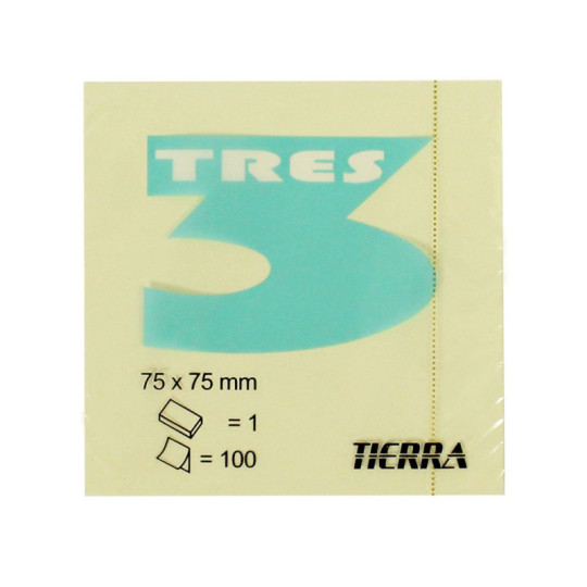 Notes karteczki samoprzylepny Tres 100 kartek 75 x 75 mm