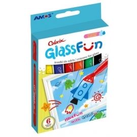 Kredki do szkła AMOS fun glass 6 kolorów