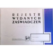 REJESTR WYDANYCH ZAŚWIADCZEŃ RR-21 SIERADZKI