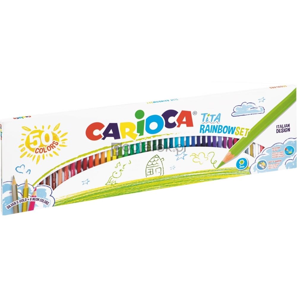 Kredki ołówkowe Carioca 50 kolorów