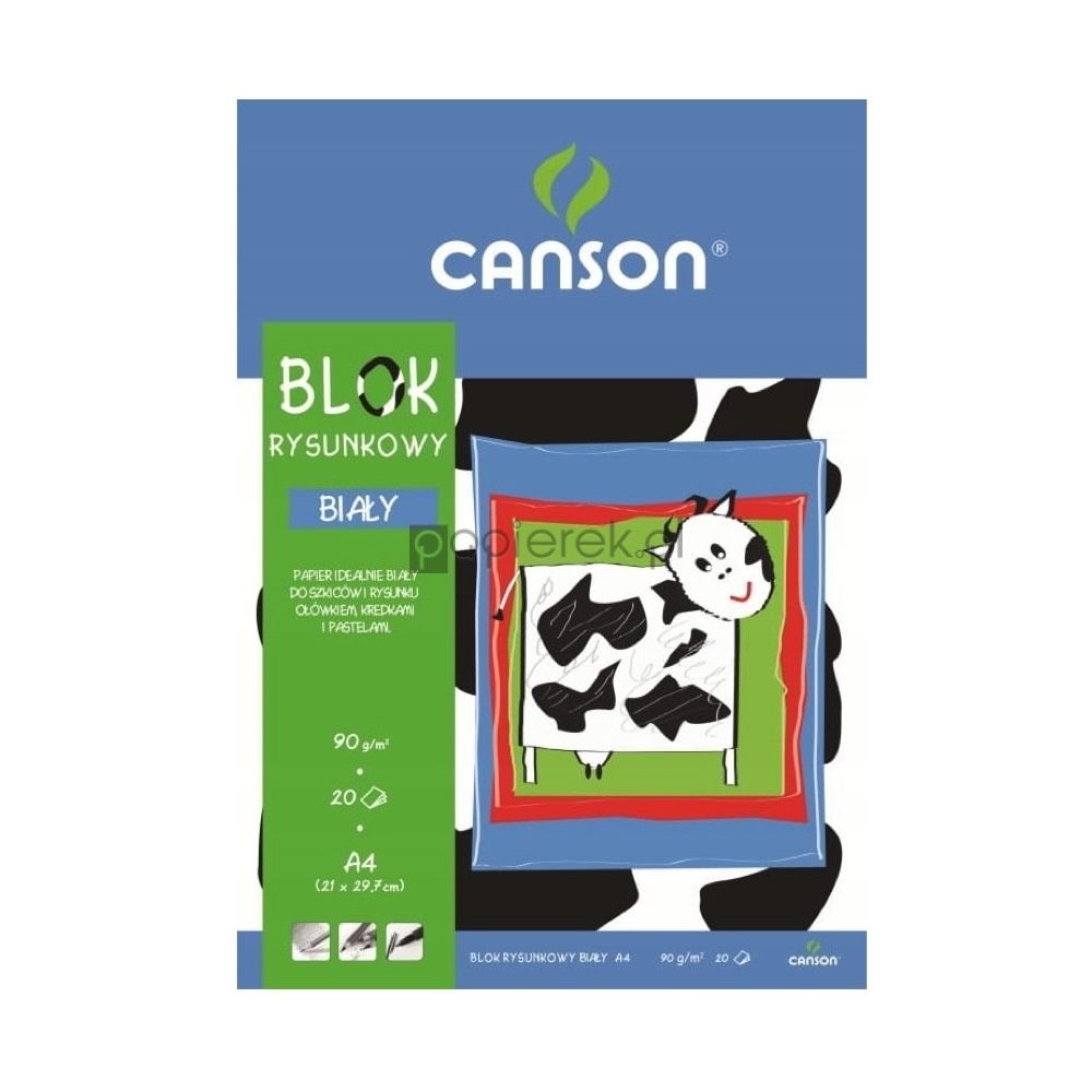 Blok rysunkowy biały A4 Canson 20 kartek