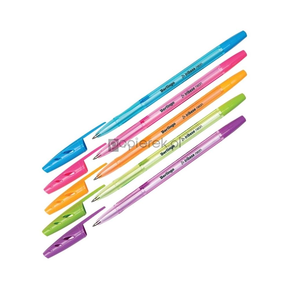 Długopis Berlingo Tribase neon, trójkątny obszar chwytu