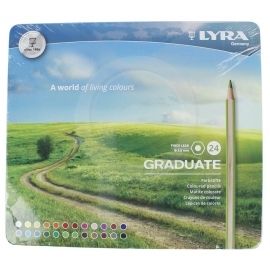 Kredki Lyra Graduate 24 kolory w Metalbox