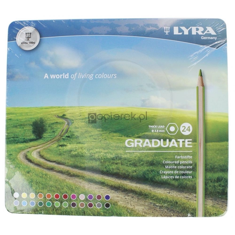 Kredki Lyra Graduate 24 kolory w Metalbox