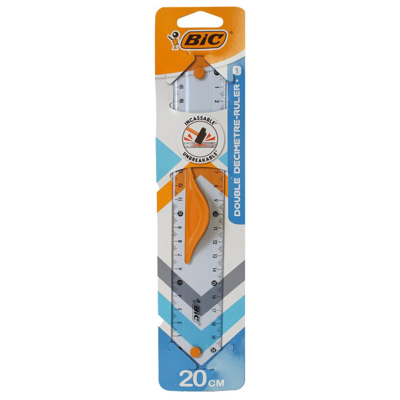 Linijka BIC double ruler 20 cm z uchwytem