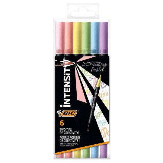 Pisaki dwustronne BIC pastelowe 6 kolorów