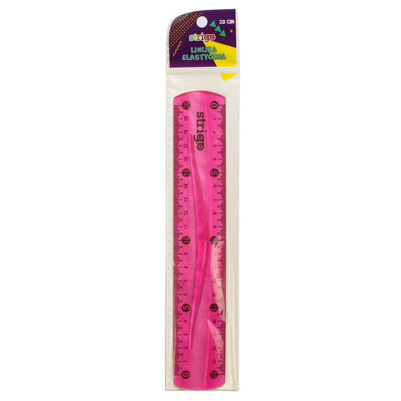 Linijka elastyczna 20cm Strigo różowa