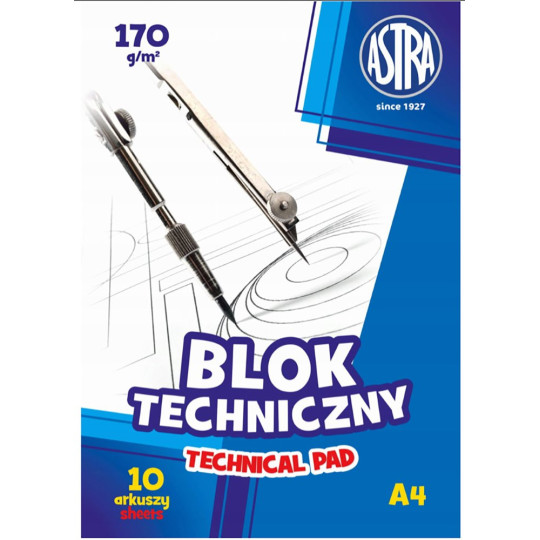 Blok szkolny techniczny A4 Astra 170g 10k