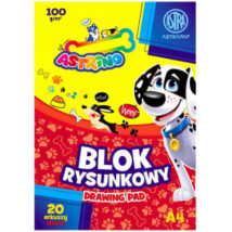 Blok rysunkowy biały szkolny A4 Astrino Astra