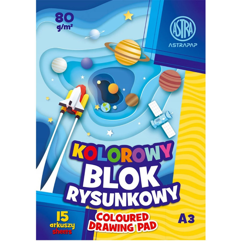 Blok rysunkowy A3 kolorowy Astrino
