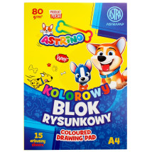 Blok rysunkowy kolorowy Astrino A4 15k