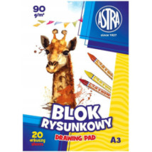 Blok rysunkowy biały Astra A3 20k 90g