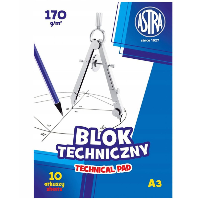 Blok techniczny A3 biały Astra 170 g