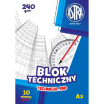 Blok techniczny A3 biały Astra 240 g