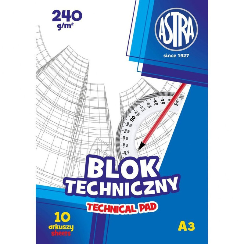 Blok techniczny A3 biały Astra 240 g