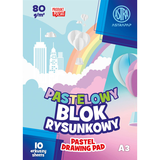 Blok rysunkowy kolorowy pastelowy A3 10 arkuszy