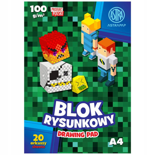 Blok rysunkowy A4 20 kartek Minecraft Astra