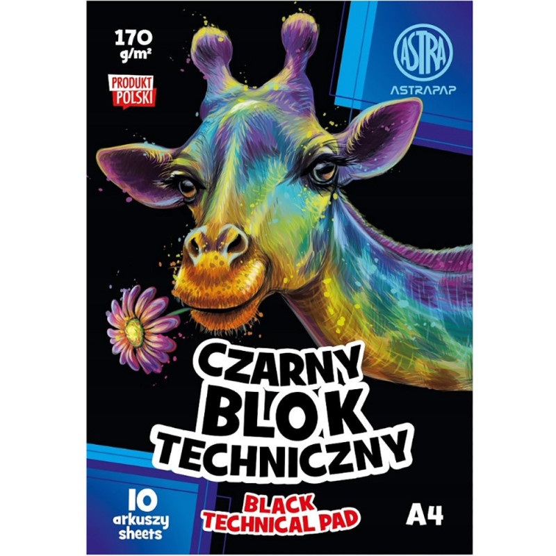 Blok techniczny czarny A4 Astra 10 arkuszy