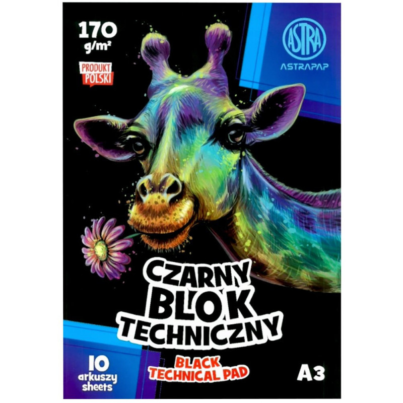 Blok techniczny czarny Astra A3 10 arkuszy