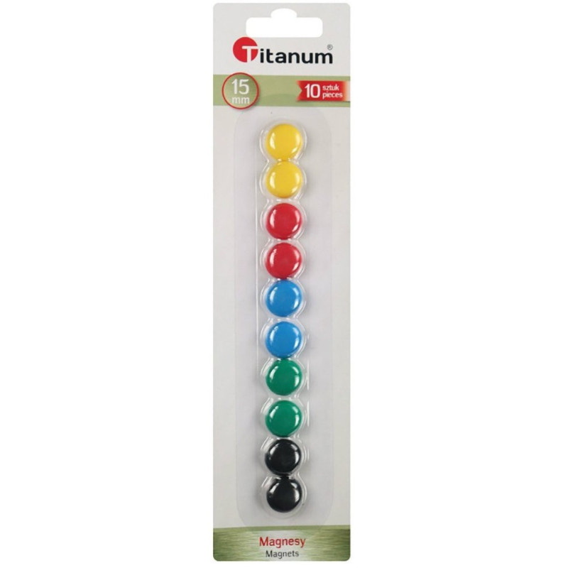 Magnesy kolorowe Titanum 10szt 15mm