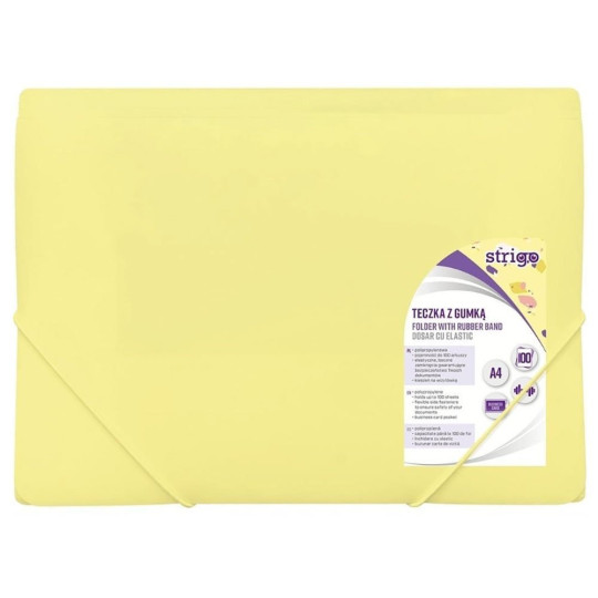 Teczka A4 z gumką PP pastel morelowa Strigo