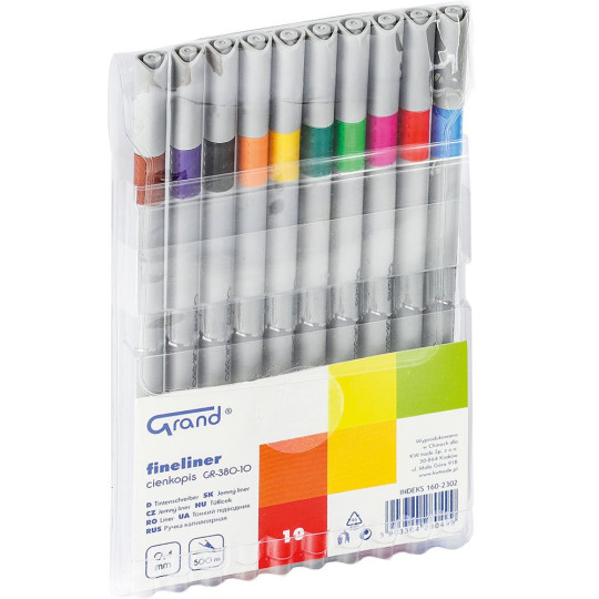 Cienkopisy w etui 10 kolorów Grand GR-380-10