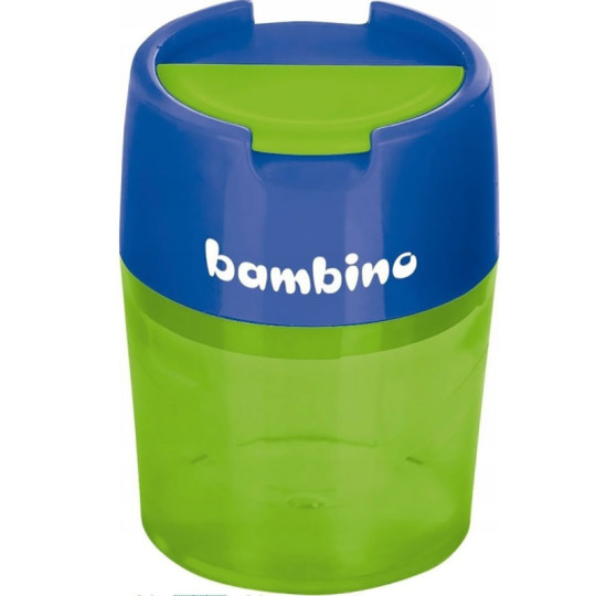 Temperówka podwójna metalowa z pojemnikiem Bambino