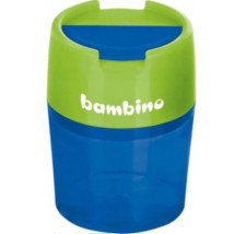 Temperówka podwójna metalowa z pojemnikiem Bambino