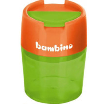 Temperówka podwójna metalowa z pojemnikiem Bambino