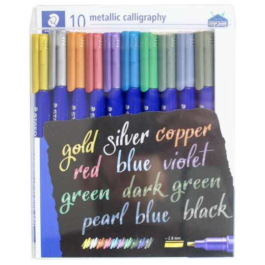 Pisaki metaliczne do kaligrafii Staedtler 10 kolorów