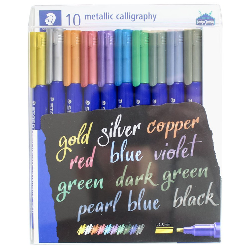 Pisaki metaliczne do kaligrafii Staedtler 10 kolorów