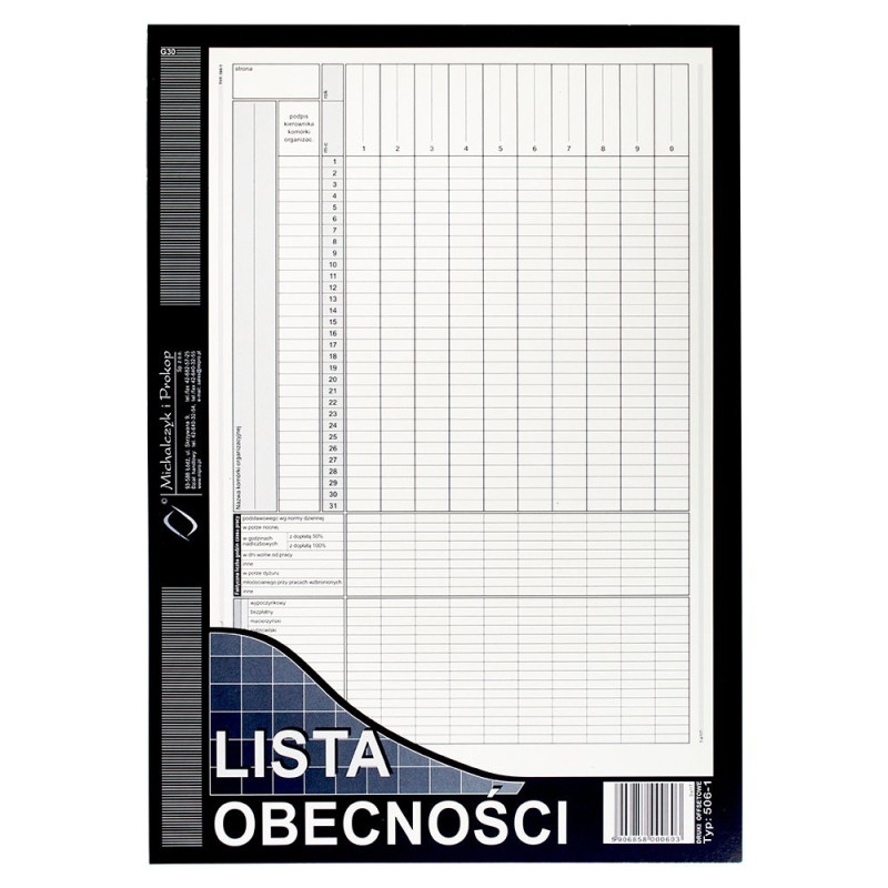 Lista obecności A4 506-1