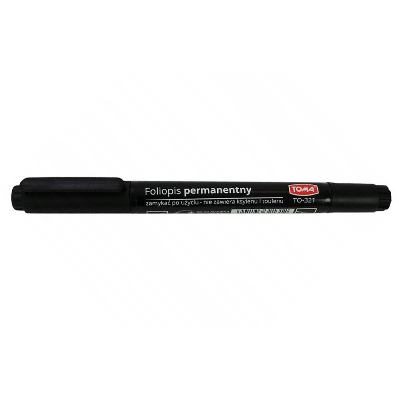 Marker permanentny dwustronny CD Toma czarny