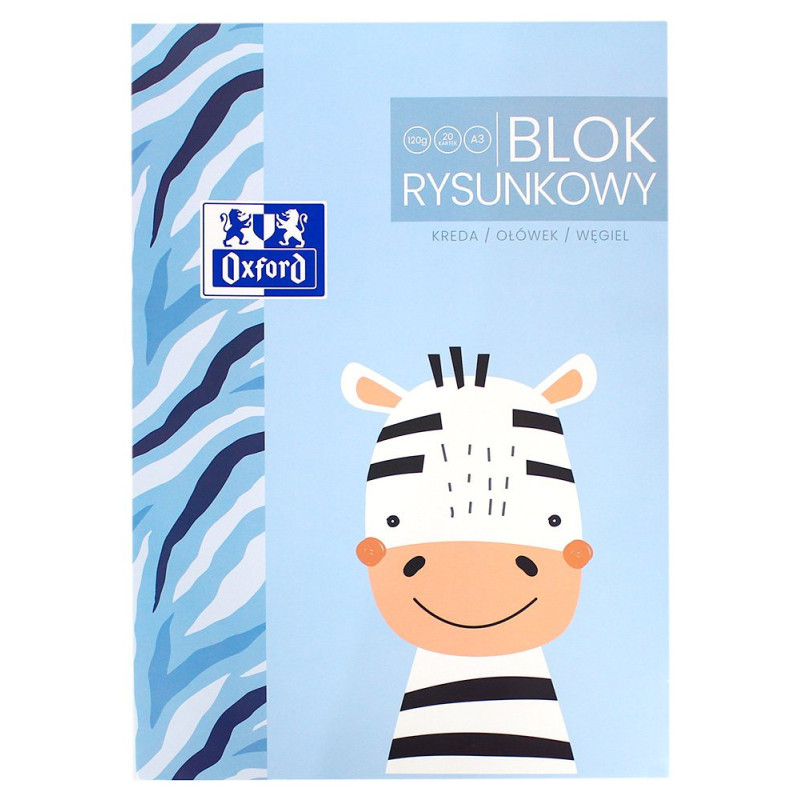 Blok rysunkowy biały A3/20k/120g Oxford Kids
