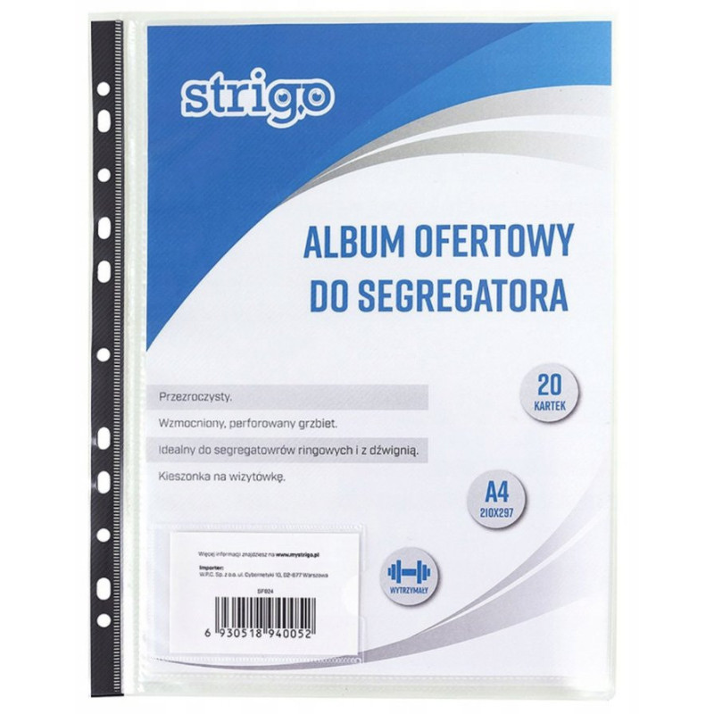 Album ofertowy do segregatora A4 20 koszulek Strigo