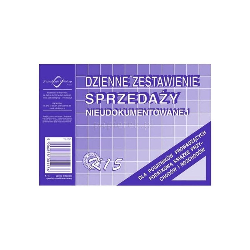 DZIENNE ZESTAWIENIE SPRZEDAŻY A6 MICHALCZYK